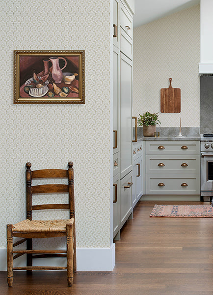 A-Street Prints 4173-27669 Tillie Neutral Diamond Floral Wallpaper