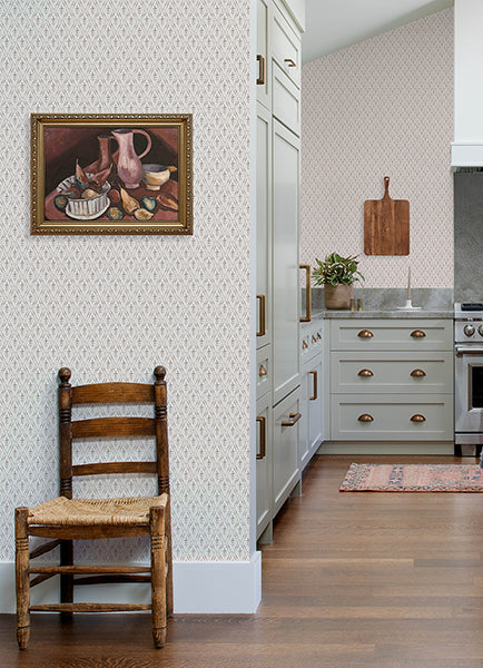 A-Street Prints 4173-27673 Tillie Taupe Diamond Floral Wallpaper