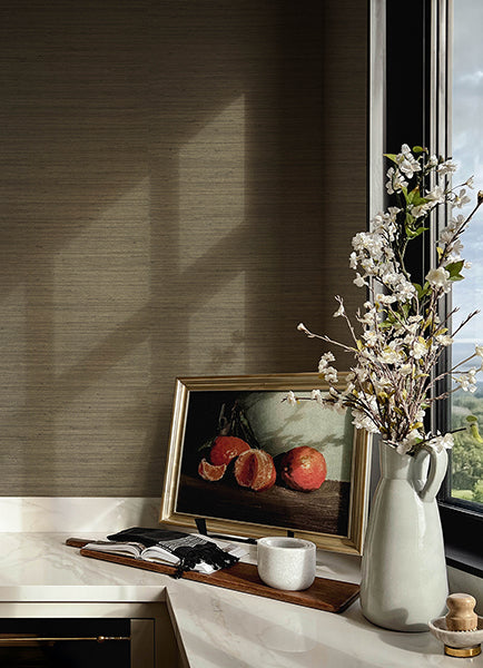 A-Street Prints 4173-82101 Mycroft Sterling Grasscloth Wallpaper