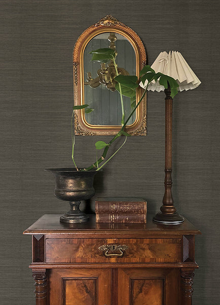 A-Street Prints 4173-82103 Mycroft Slate Grasscloth Wallpaper