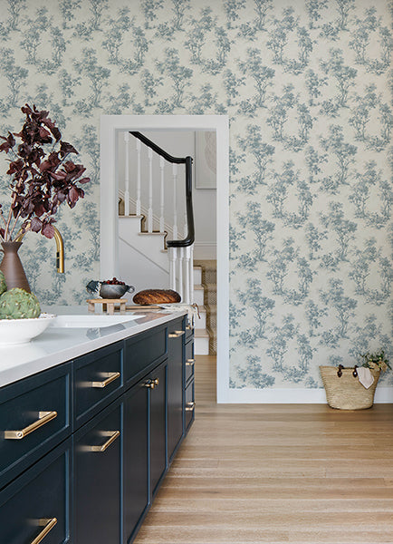 A-Street Prints 4173-82105 Sainsbury Light Blue Forest Wallpaper