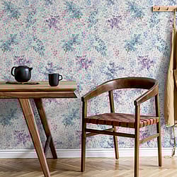 Galerie Wallcoverings 47450 Soft Foliage Purple Lilac Wallpaper