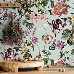Galerie Wallcoverings 47459 Floral Rhapsody Multi-Coloured Wallpaper