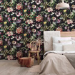 Galerie Wallcoverings 47460 Floral Rhapsody Multi-Coloured Wallpaper