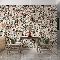 Galerie Wallcoverings 47461 Floral Rhapsody Multi-Coloured Wallpaper