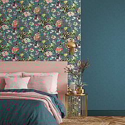 Galerie Wallcoverings 47462 Floral Rhapsody Multi-Coloured Wallpaper