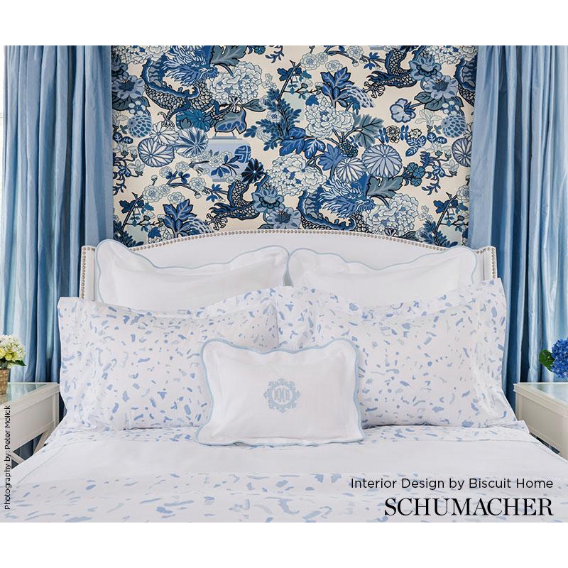 Schumacher 5001062 Chiang Mai Dragon Blue Wallpaper