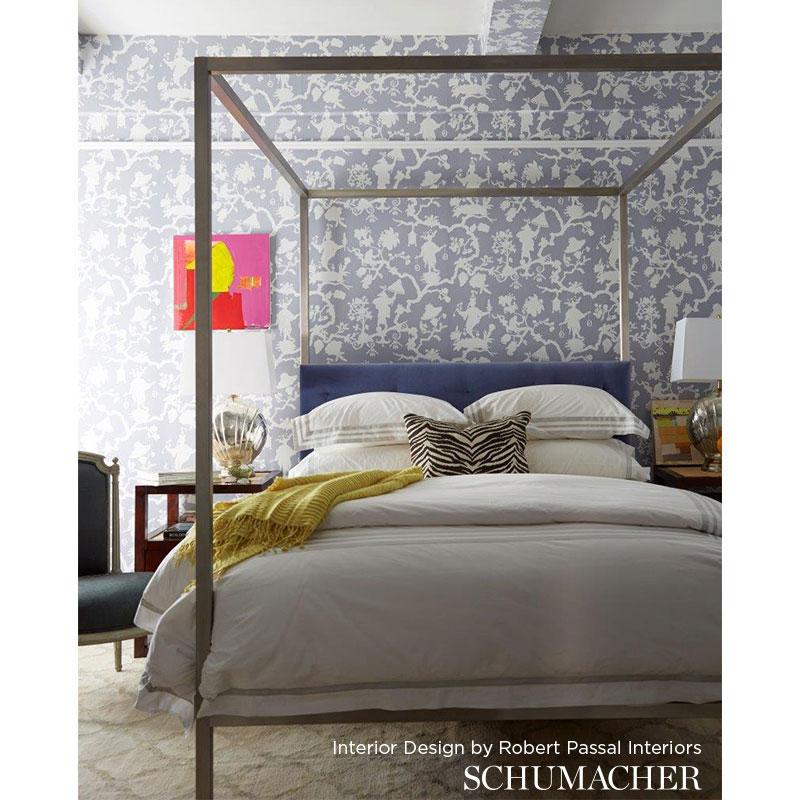 Schumacher 5005152 Shantung Silhouette Print Wisteria Wallpaper