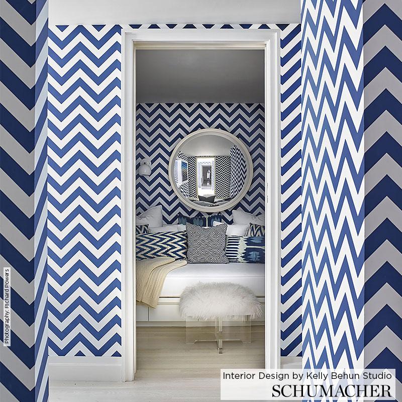 Schumacher 5006733 Fez Lapis Wallpaper