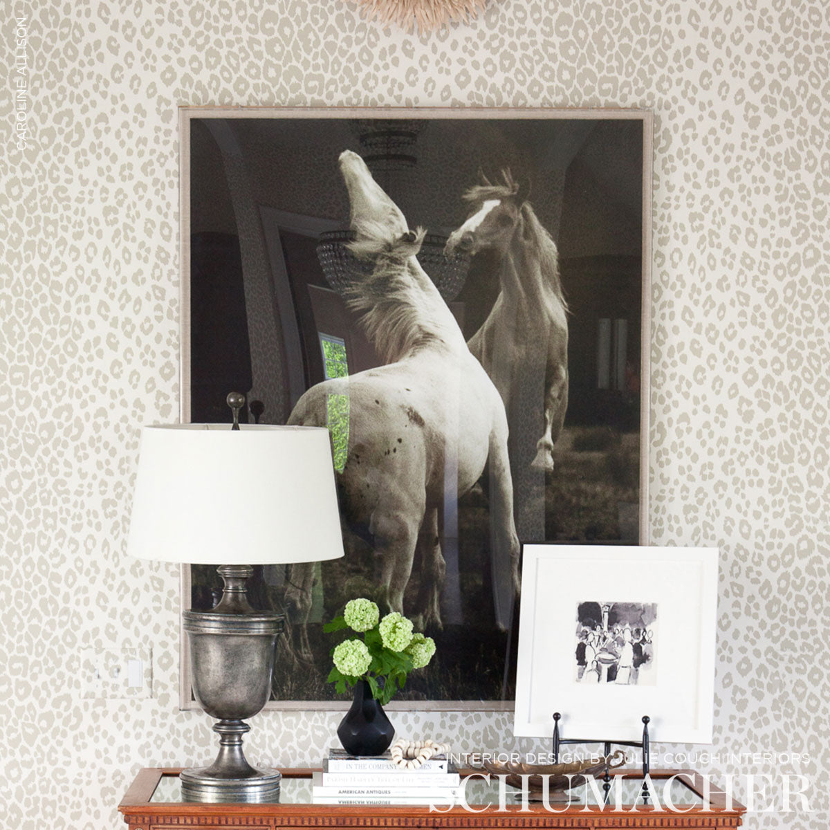 Schumacher 5007011 Leopard Linen Wallpaper