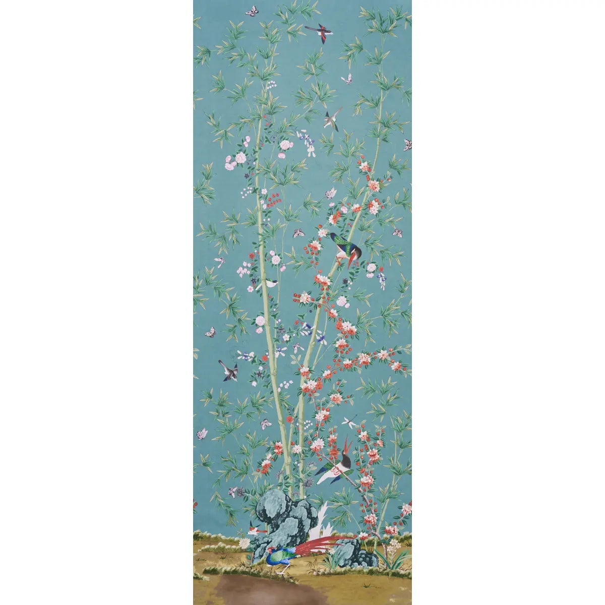 Schumacher 5007740 Brighton Pavilion Panel Blue Wallpaper