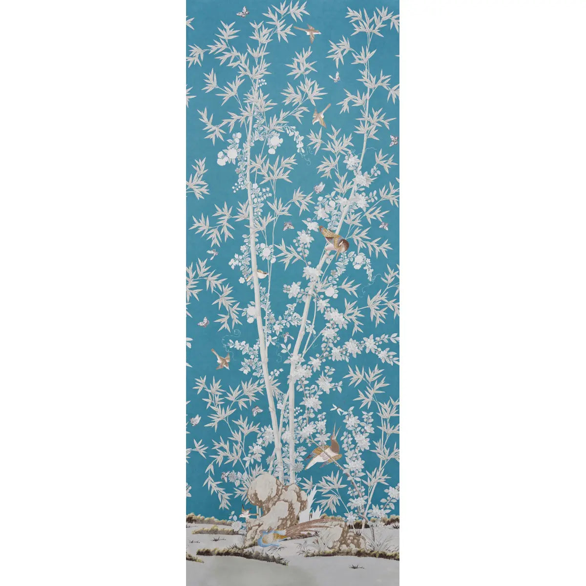 Schumacher 5007741 Brighton Pavilion Panel Blue Wallpaper