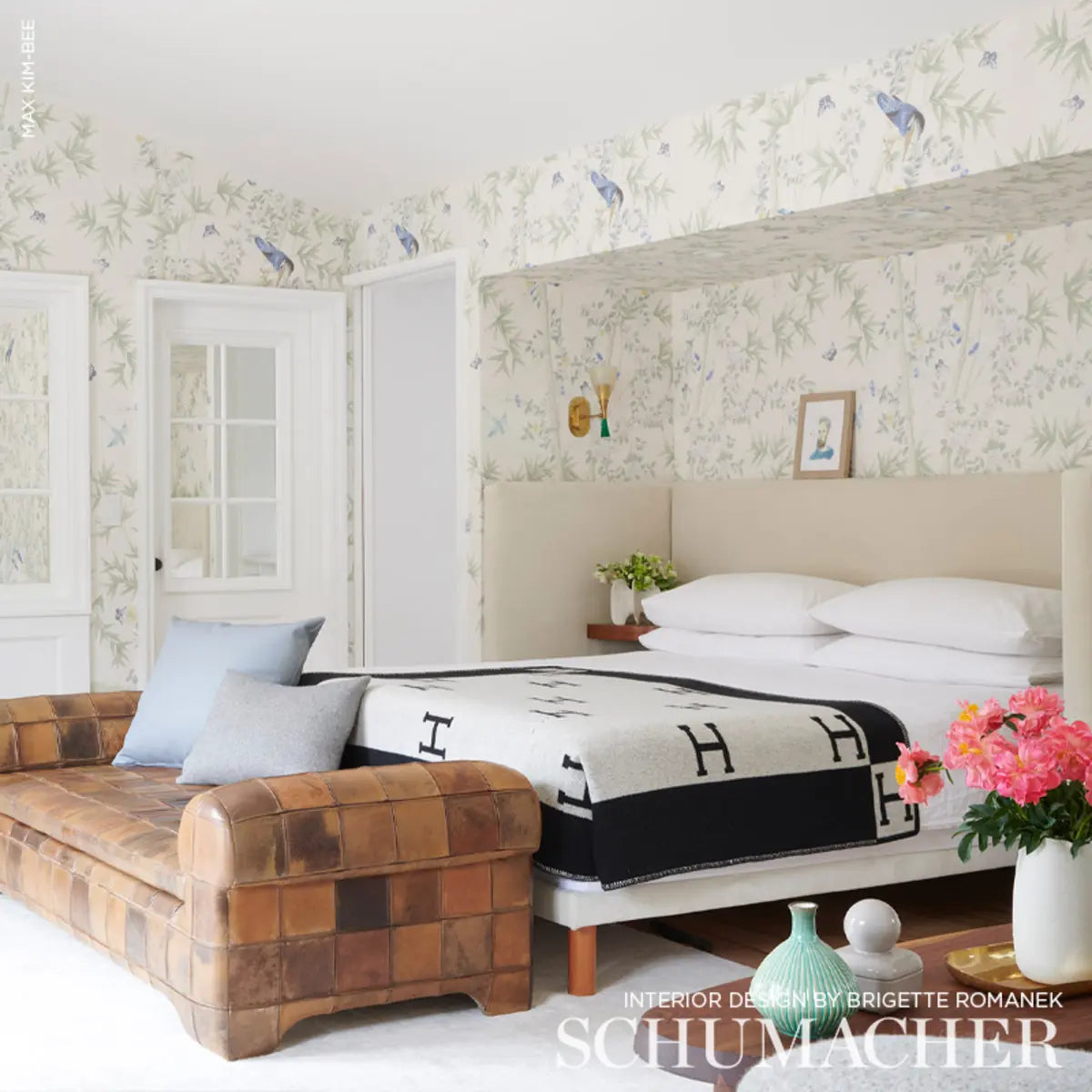 Schumacher 5007745 Brighton Pavilion Panel Green Wallpaper