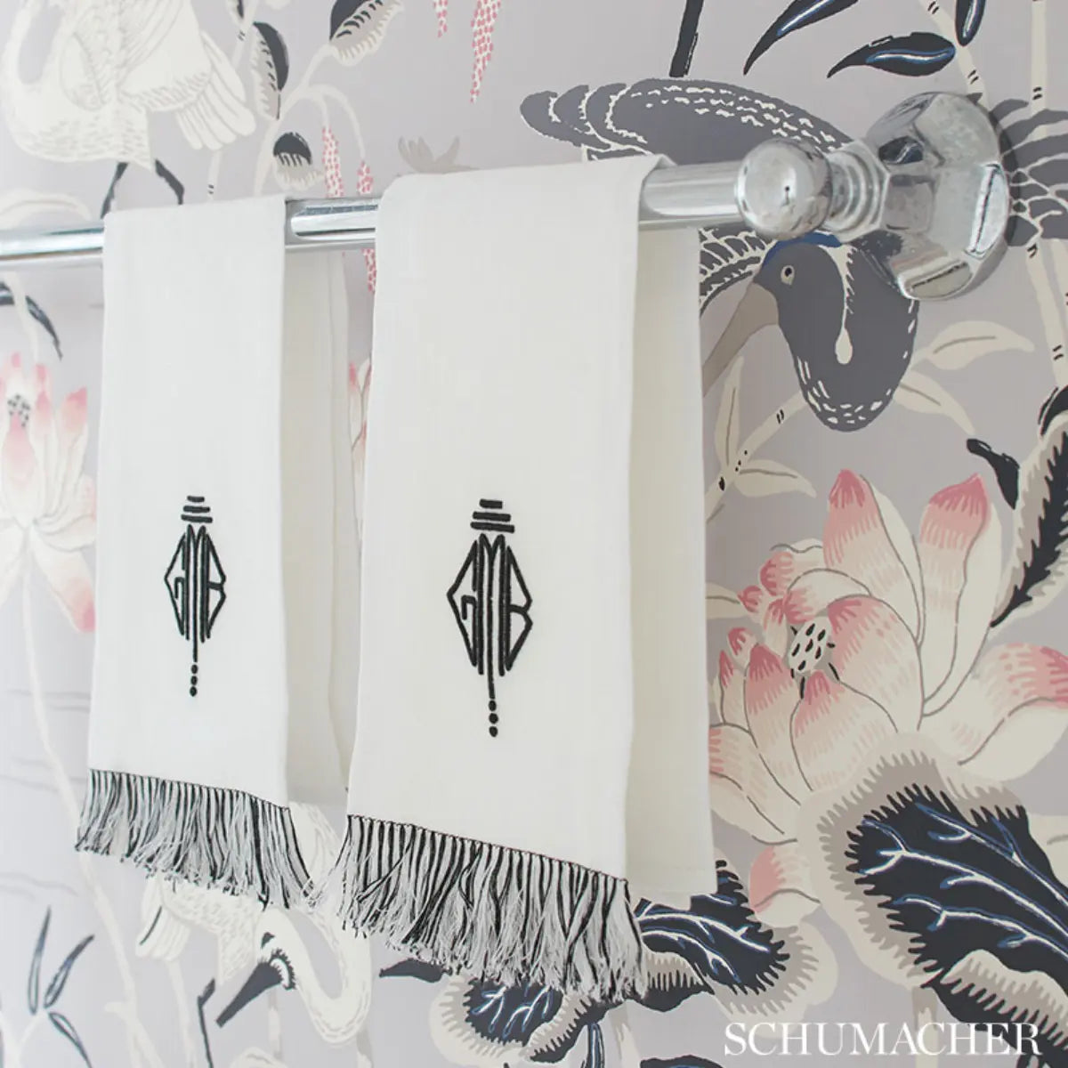 Schumacher 5008432 Lotus Garden Lilac Wallpaper