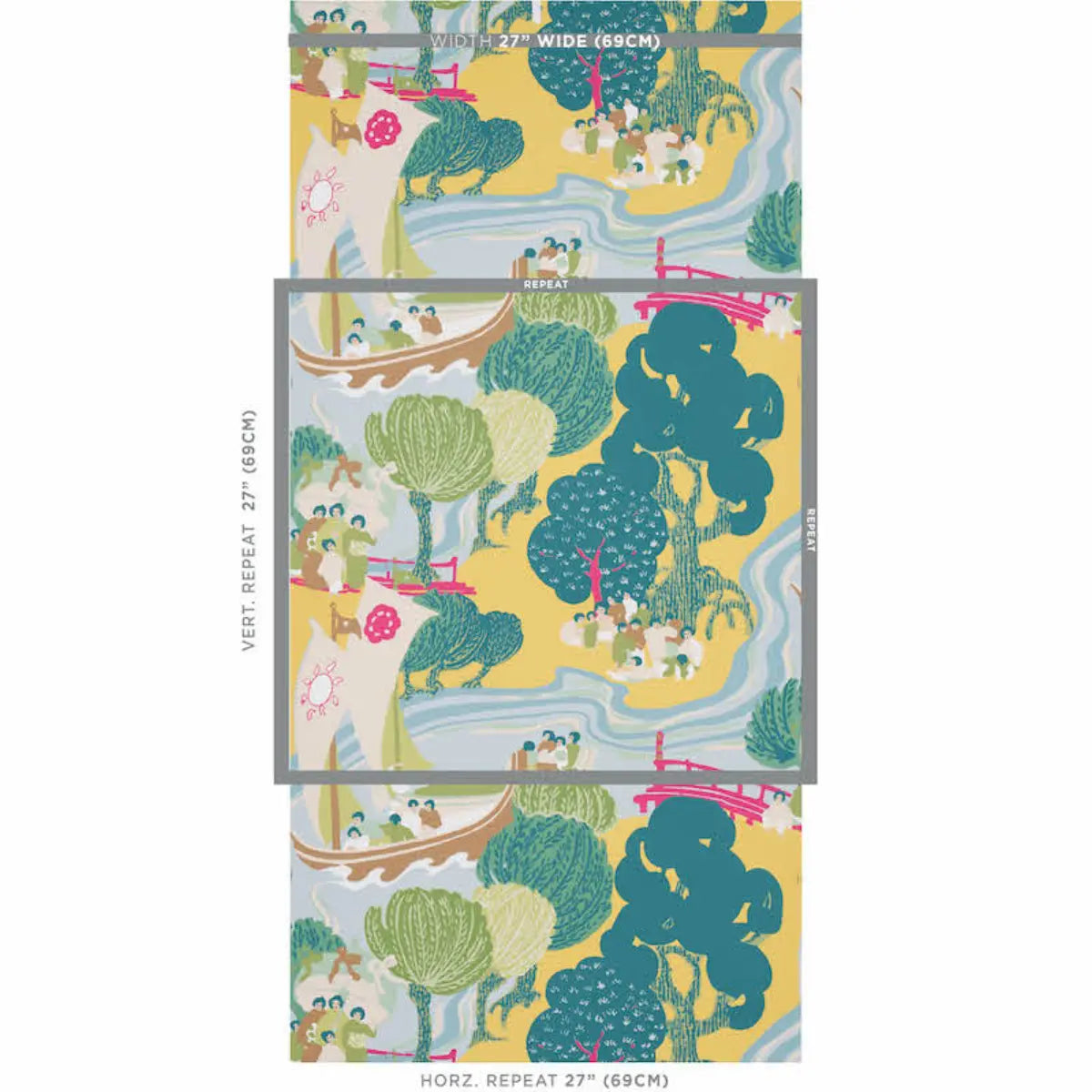 Schumacher 5008442 Pearl River Yellow Wallpaper