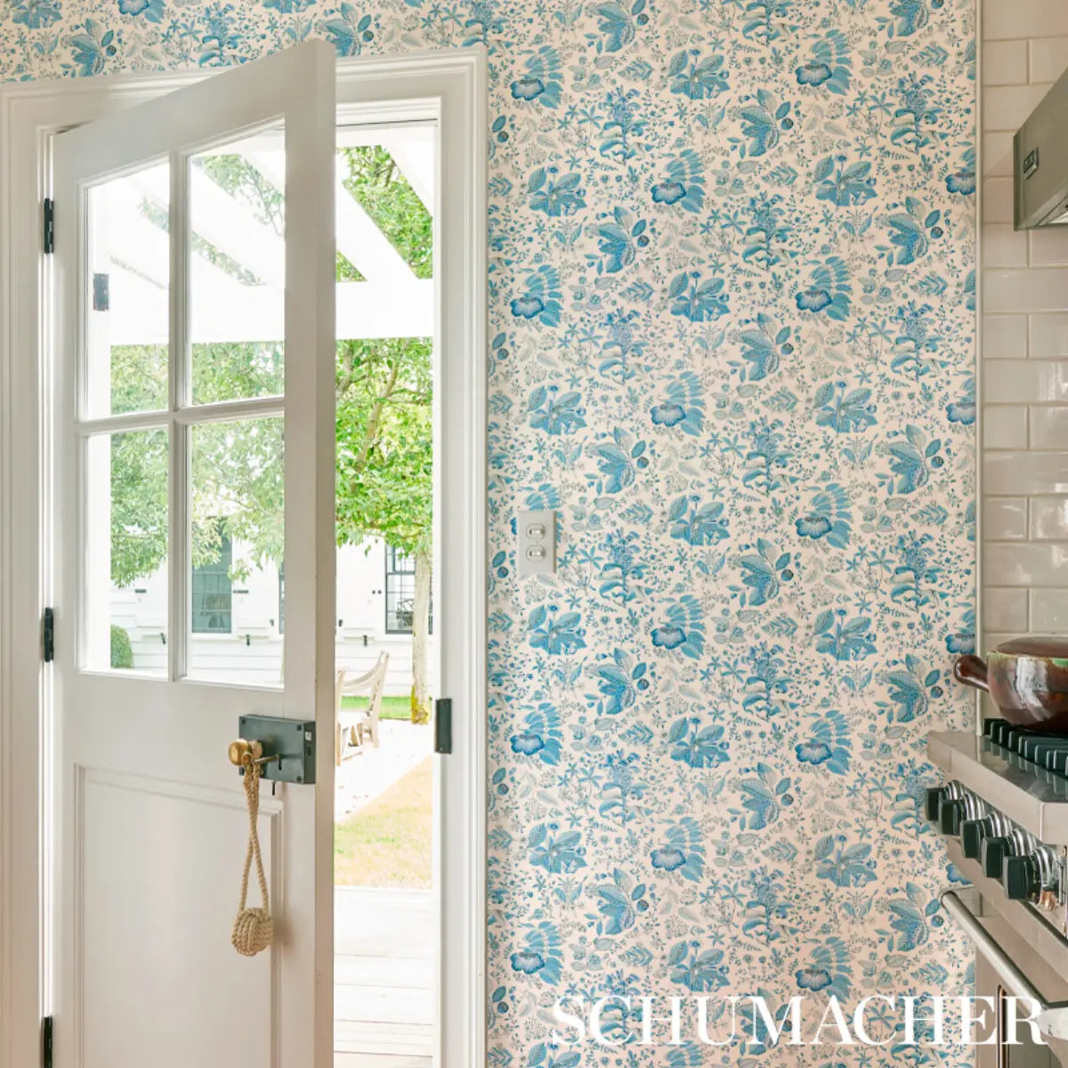 Schumacher 5010443 Pomegranate Botanical Blue Wallpaper