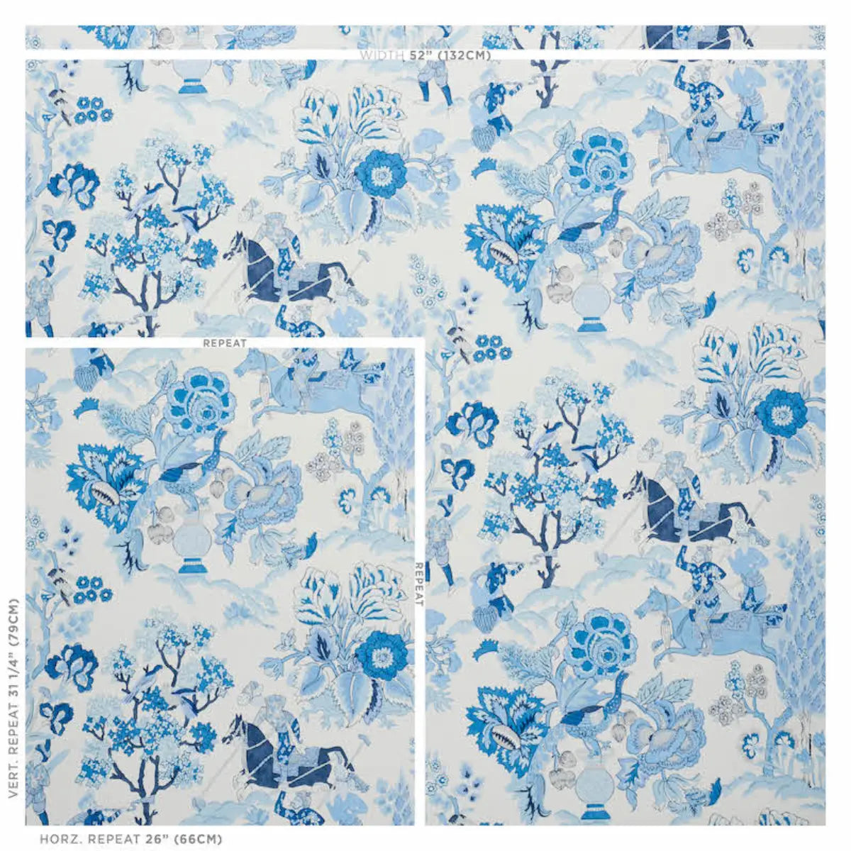 Schumacher 5010461 Persian Lancers Blue Wallpaper