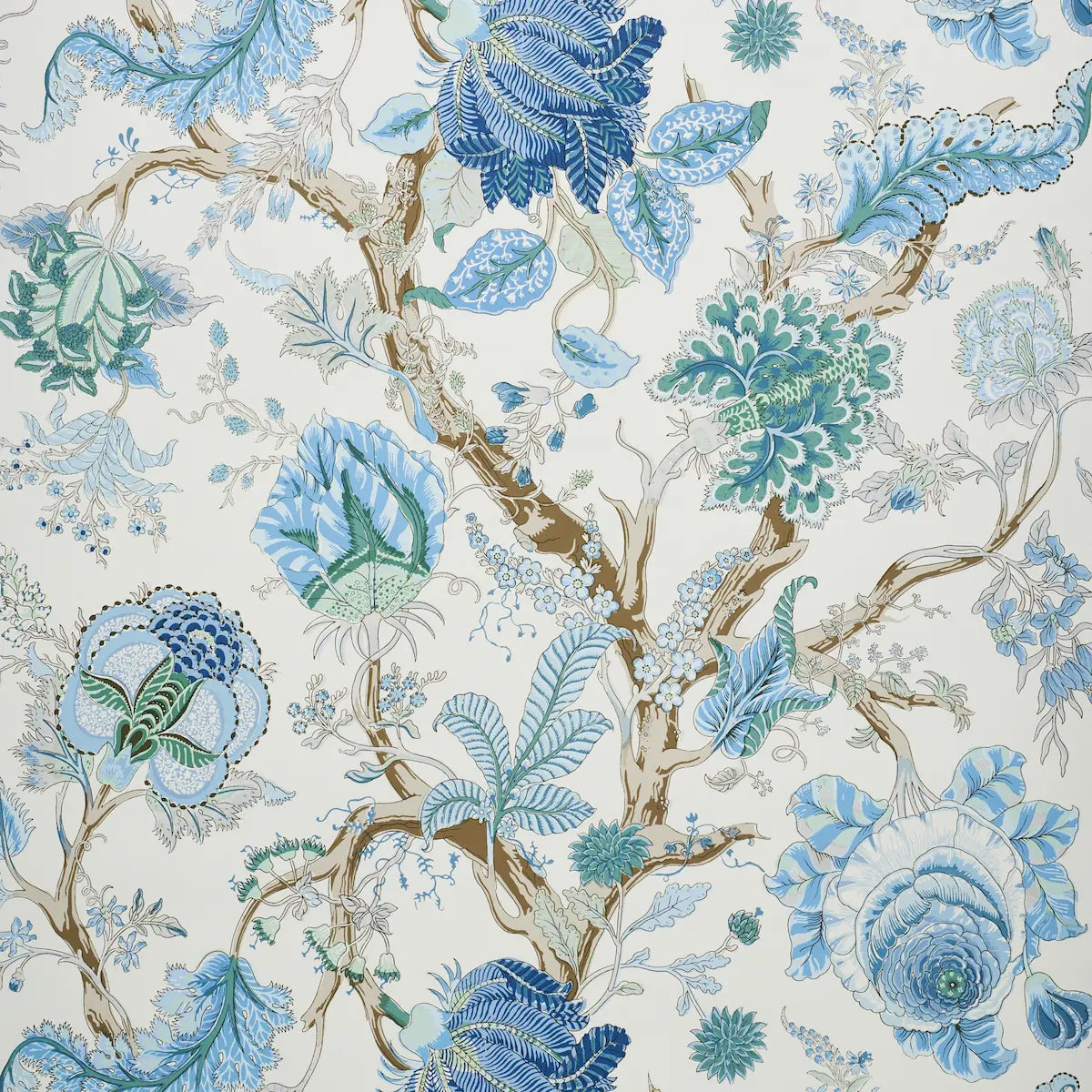 Schumacher 5010492 Indian Arbre Blue Wallpaper