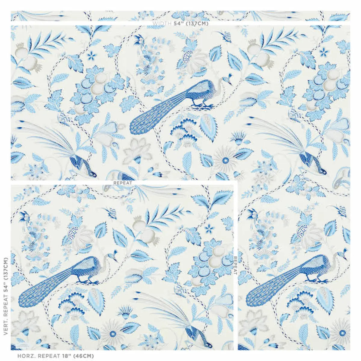 Schumacher 5010511 Campagne Blue Wallpaper
