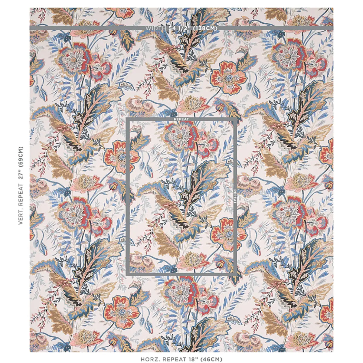 Schumacher 5011612 Sandoway Vine Multicolor Wallpaper