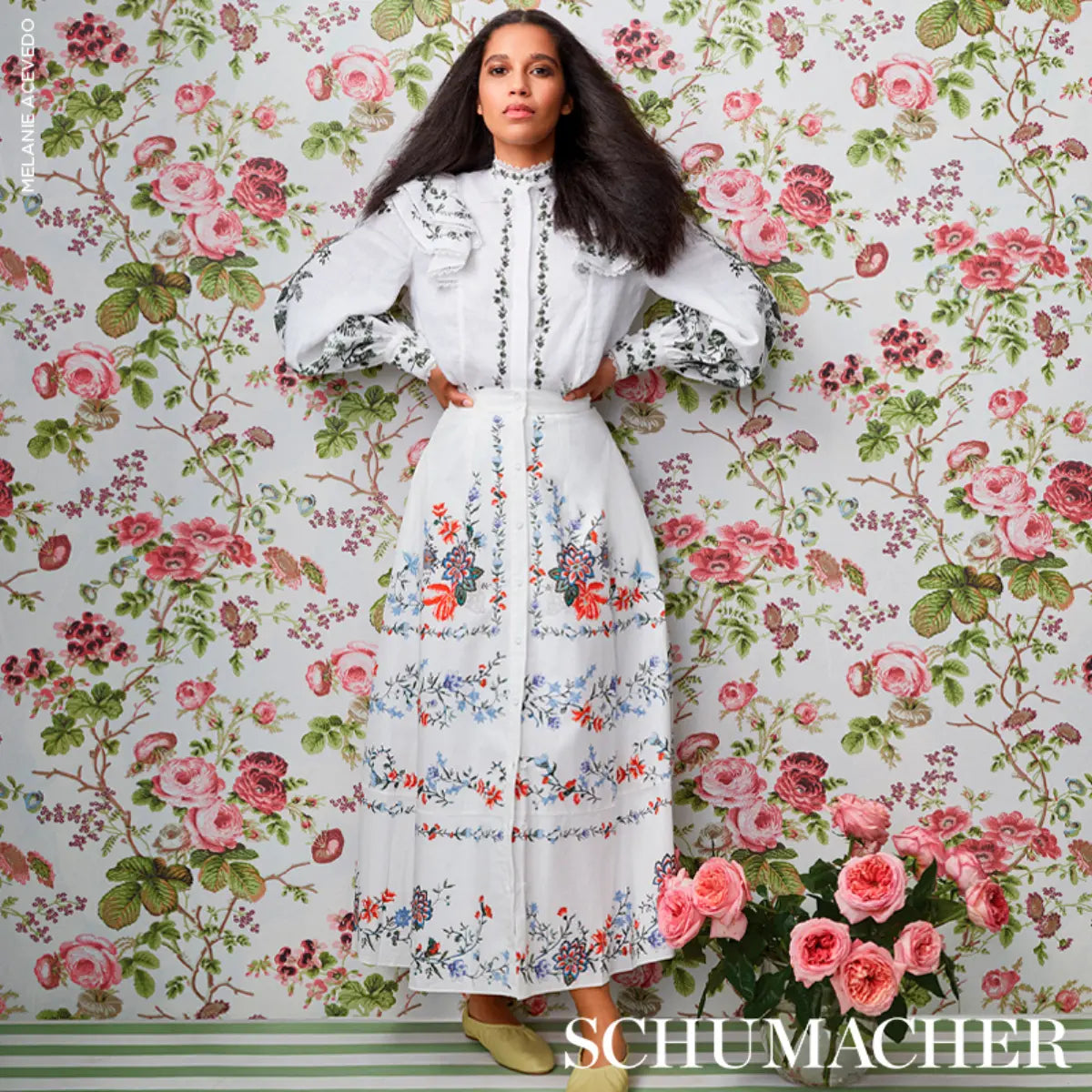 Schumacher 5012061 Salisbury Floral Wallpaper