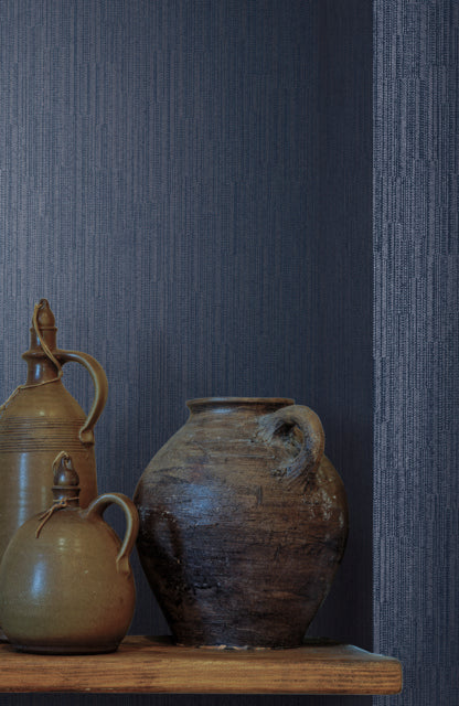 York Wallcoverings 5850 Weekender Weave Navy Wallpaper