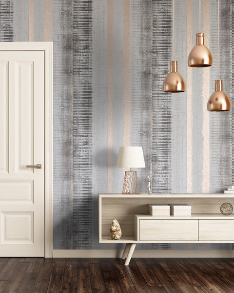 Galerie Wallcoverings 64289 Hermes Silver Grey Wallpaper