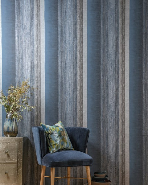 Galerie Wallcoverings 64298 Poseidon Midnight Blue Wallpaper