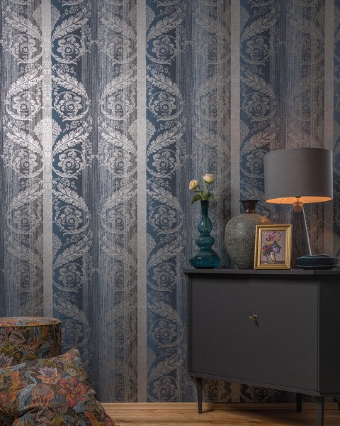 Galerie Wallcoverings 64300 Nerites Midnight Blue Wallpaper