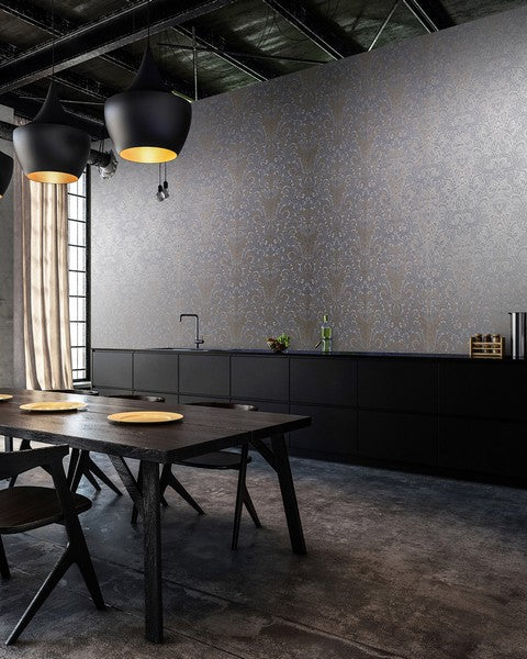 Galerie Wallcoverings 64328 Ares Grey Copper Wallpaper