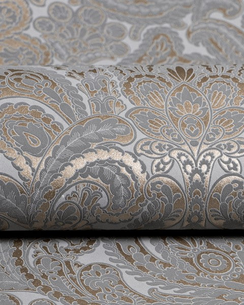 Galerie Wallcoverings 64328 Ares Grey Copper Wallpaper