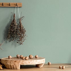 Galerie Wallcoverings 82355 Fabric Effect Green Wallpaper