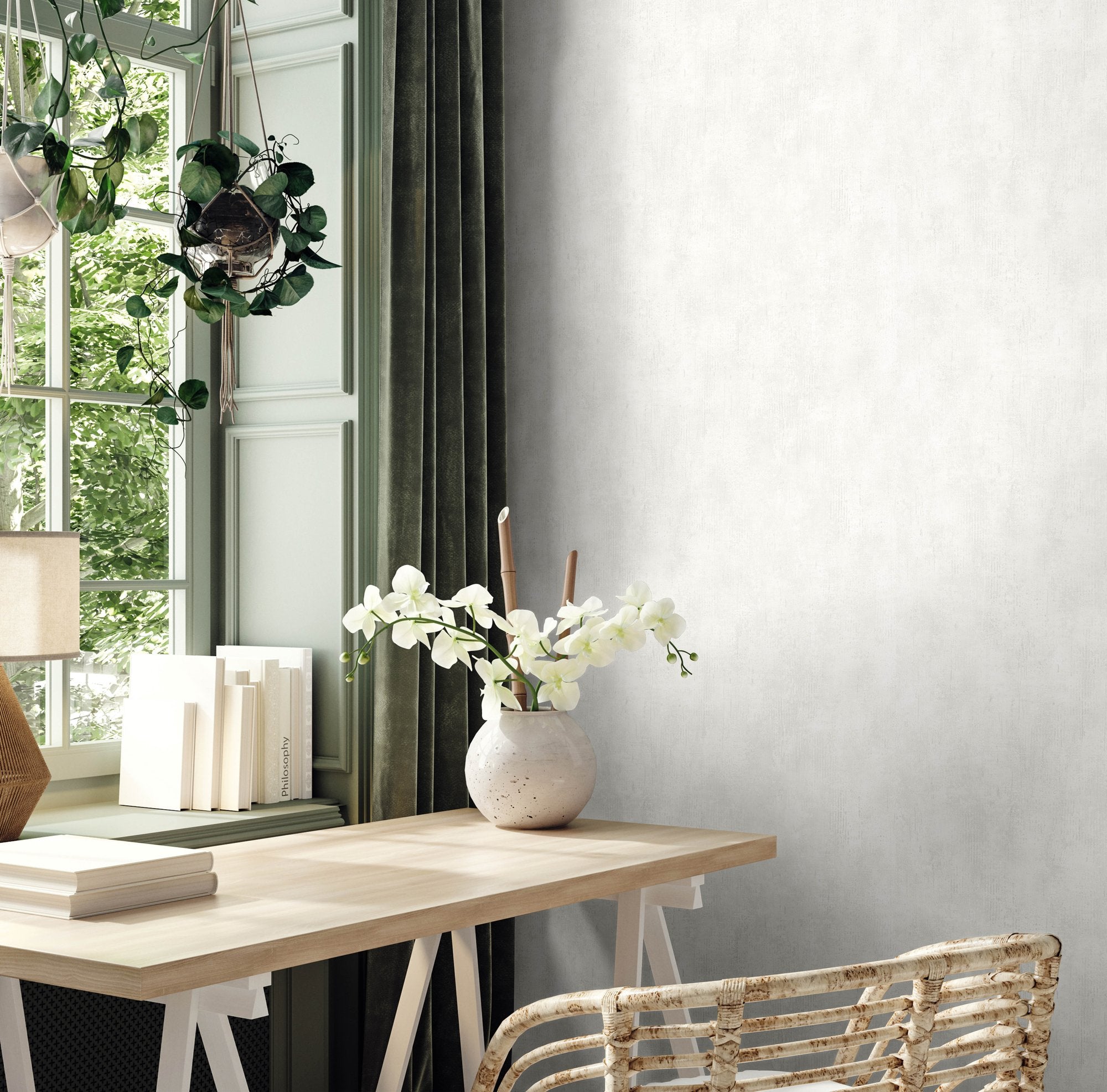 Galerie Wallcoverings 95015 Industrial White Wallpaper