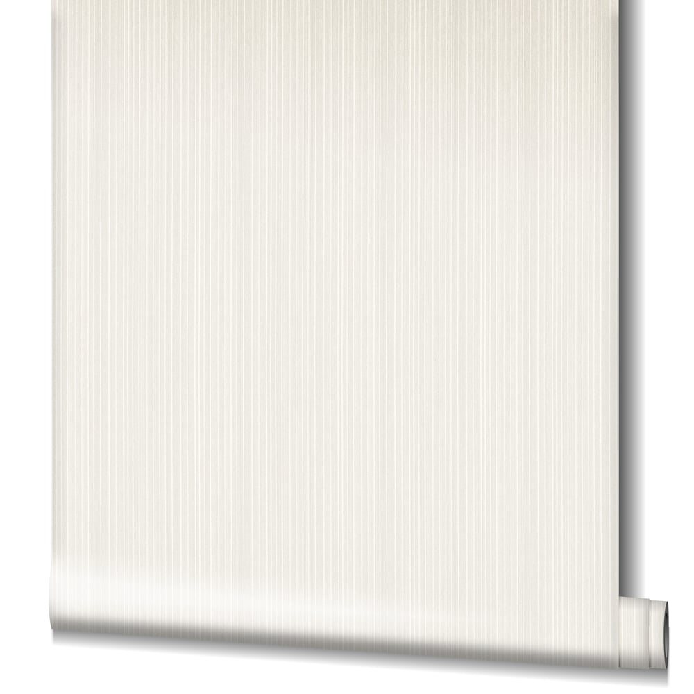Galerie Wallcoverings 95064 Silk Stripe White Wallpaper