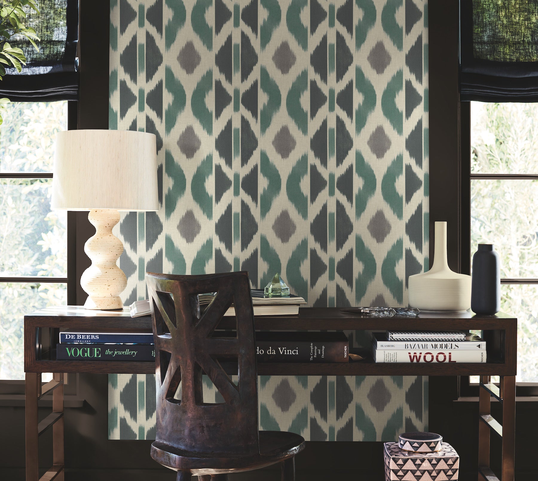 York Wallcoverings AB3092 Patan Indigo Wallpaper