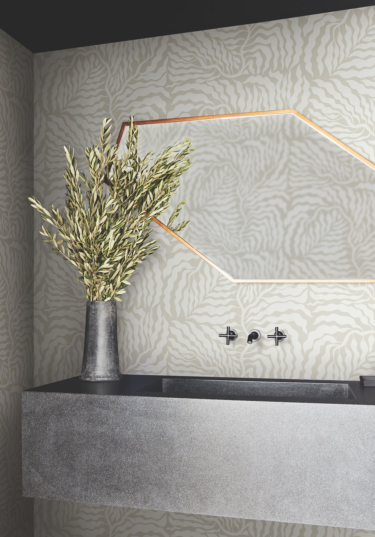 York Wallcoverings AG2063 Fern Fronds Taupe Wallpaper