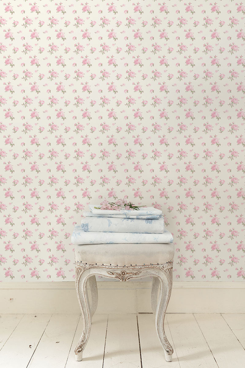 A-Street Prints AST4108 Ikat Rose Pink Small Print Wallpaper