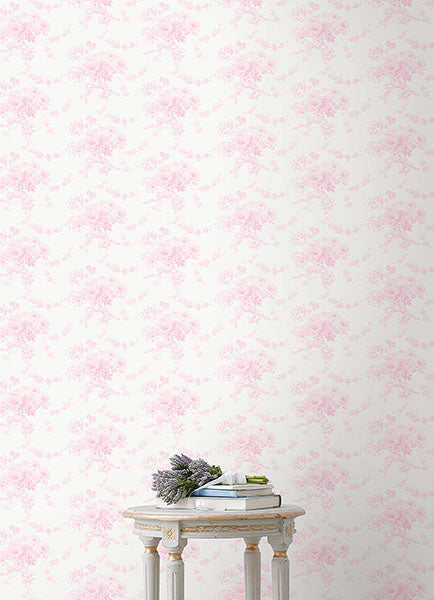A-Street Prints AST6445 Charlamagne Harbor Pink Dream Wallpaper