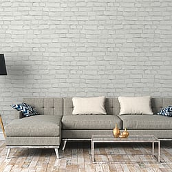 Galerie Wallcoverings BB51101 Coastal Brick Effect Motif White Wallpaper