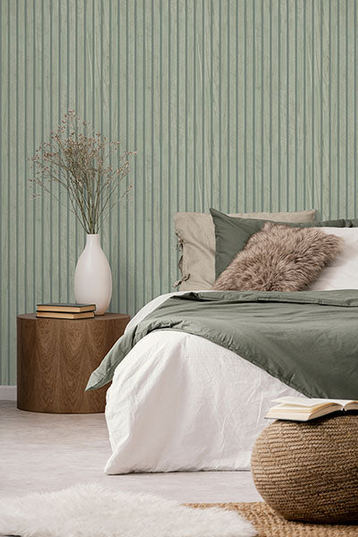 Brewster Home Fashions BG1163 Panacea Sage Wood Wallpaper