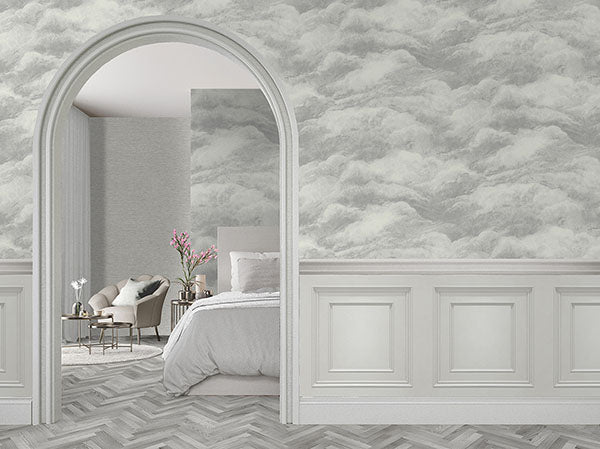 Brewster Home Fashions BG5705 Nimbostratus Pewter Cloud Wallpaper