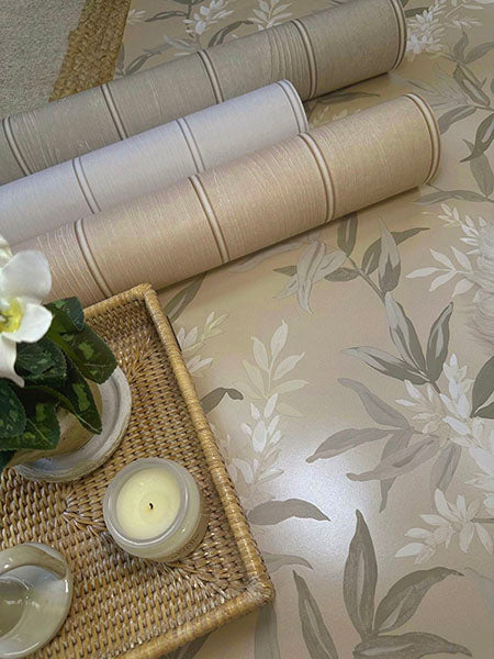 Brewster Home Fashions BG5908 Olivia Beige Floral Wallpaper