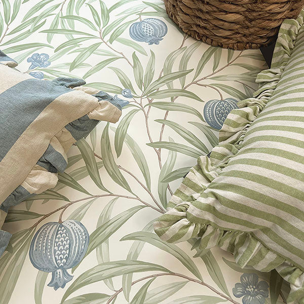 Brewster Home Fashions BG9611 Elena Blue Pomegranate Wallpaper