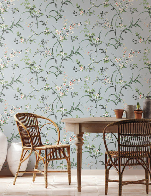 York Wallcoverings BL1743 Light Grey Blossom Branches Wallpaper