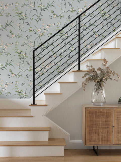 York Wallcoverings BL1743 Light Grey Blossom Branches Wallpaper