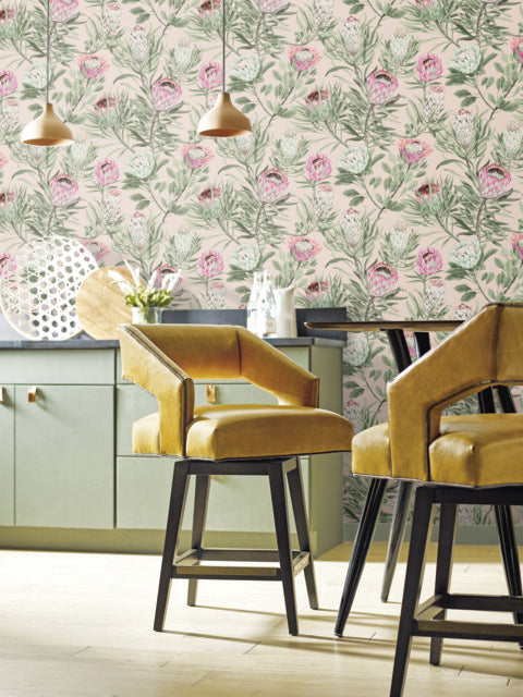 York Wallcoverings BL1751 Blush Protea Wallpaper