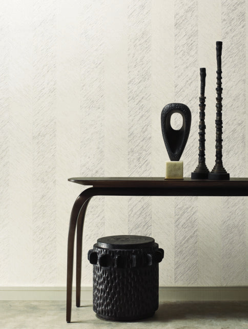 York Wallcoverings BO6601 Metallic Chevron White Wallpaper