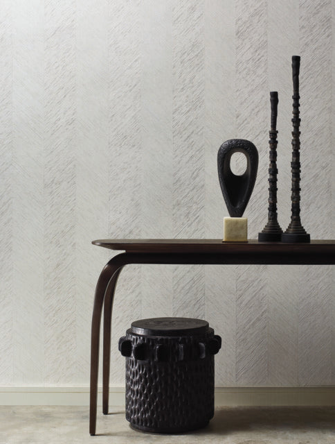 York Wallcoverings BO6603 Metallic Chevron Gray Wallpaper