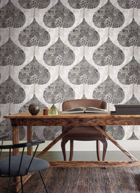 York Wallcoverings BO6703 Mystic Forest Black Wallpaper