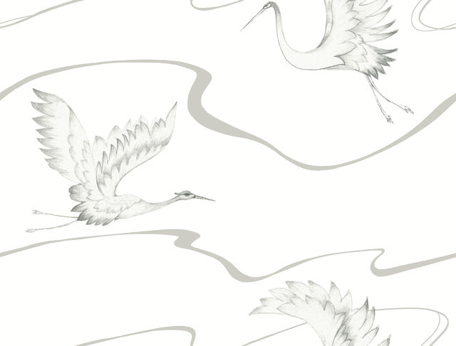 York Wallcoverings BW3873 Soaring Cranes Wallpaper
